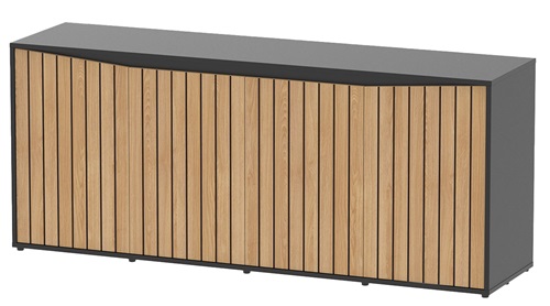 STAND 72X24 PLATINUM BLACK/OAK