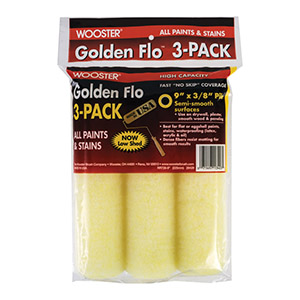 9" Golden Flo 3/8" Nap 3/pack