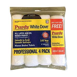 9" X 3/8" Wht Dove 4pk Roller Cv