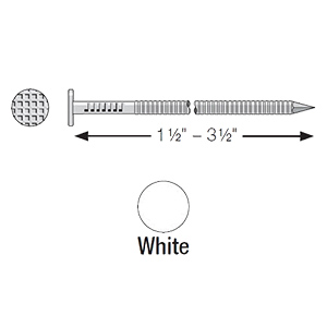 White S/s Pvc Trim Nails 2.5" 1#