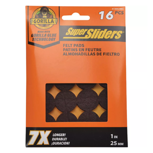 16pc 1" Brown Felt Pad