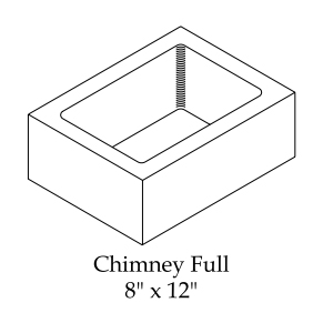 8x12 FULL CHIMNEY BLOCK (1-PC)