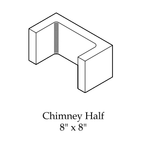 8x8 HALF CHIMNEY BLOCK