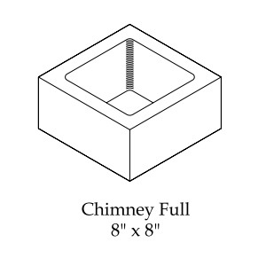 8x8 FULL CHIMNEY BLOCK (1-PIECE)