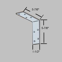 6" x 6" x 1 1/2" L-BRACKET 14 GA