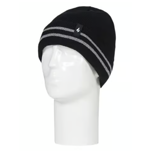 Black Roll-up Hat W/refl Stripe
