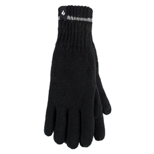 Blk Flat Knit Gloves W/grps L/xl