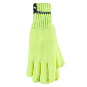 Ylw Flat Knit Gloves W/grps M/l