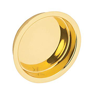 Round Flush Pull Bright Brass