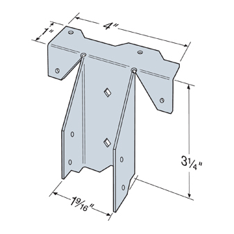 2"x6" RIDGE RAFTER CONNECTOR 18G