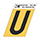 1-1/2"gold Alum Letter U