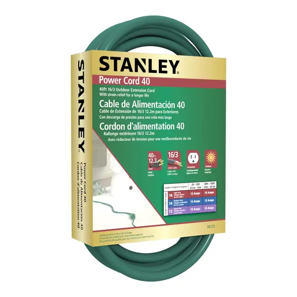 EXT CORD OUTDOOR 40' GREEN
