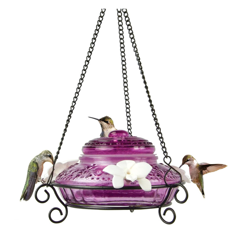 ANTIQUE GLASS PURPLE TOPFILL HB