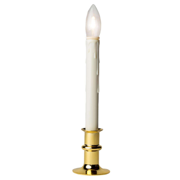 CANDLE ADJ HEIGHT BRASS/IVORY