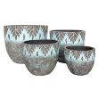FEATHER PLANTER BRNZ BLU X-LARGE