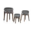 ROMEO BOWL W/WD STAND GRY LG