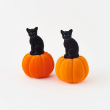 FLOCKED CAT ON PUMPKIN 2/A