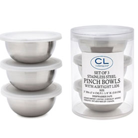 S/S PINCH BOWL WITH LID - SET/3