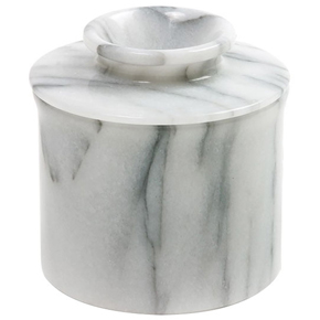 WHITE MARBLE BUTTER POT
