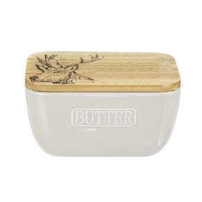 White Butter Dish - Stag Prince