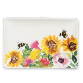 4X6 SUNFLOWERS & BEES RECT TRAY