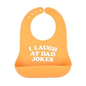I Laugh At Dad Jokes Bib Apricot
