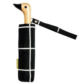 Black Grid Compact Duck Umbrella
