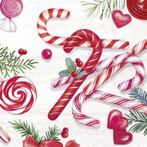 IHR Cocktail Napkins Candy Canes