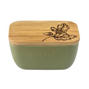 Sage Butter Dish - Acorns