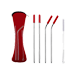 STAINLESS STRAW SET W/CASE-RED