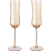 TULIP CHAMPAGNE FLUTE-AMBER S/2