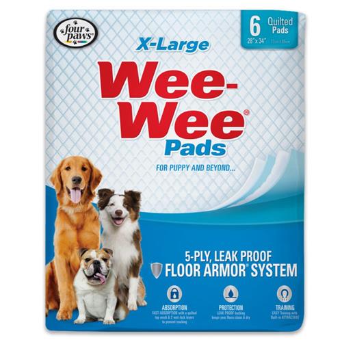 Four Paws Wee-Wee Superior Performance Dog Pads 6-Count - XL 28 in X 34 in