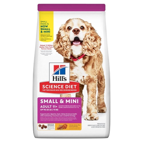 Hill's Science Diet Adult 11+ Small & Mini Chicken, Brown Rice & Barley Recipe Dog Food - 4.5lbs