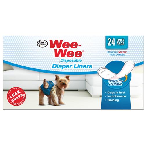Four Paws Wee Wee Dog Diaper Garment Pads - 24 ct