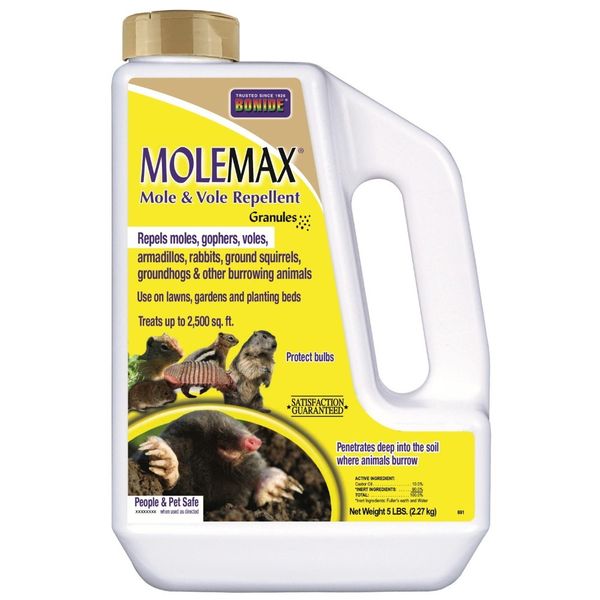 BONIDE MOLEMAX® Mole & Vole Repellent Granules, 5 lbs