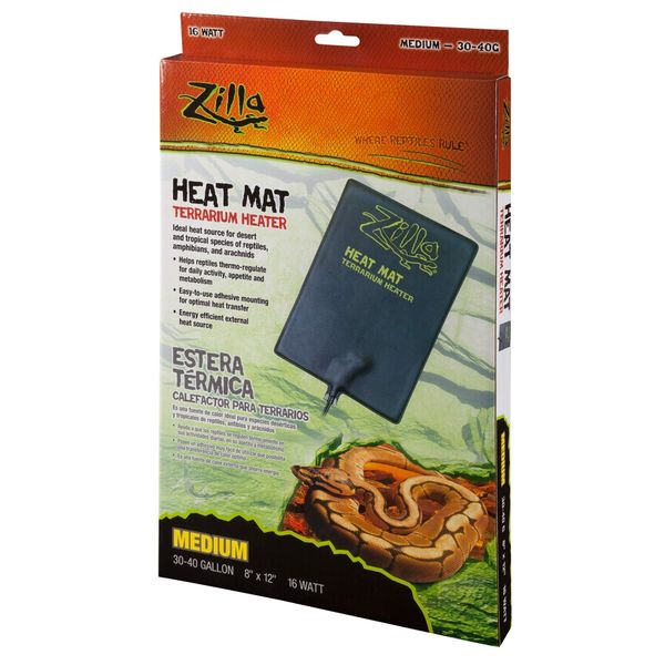 Zilla 30-40gl Terrarium Heat Mat - 8in x 12" 16watt