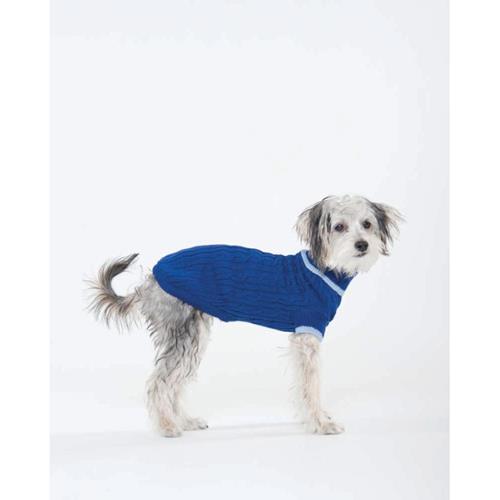  Fashion Pet Classic Cable Dog Sweater Cobalt Blue - LG