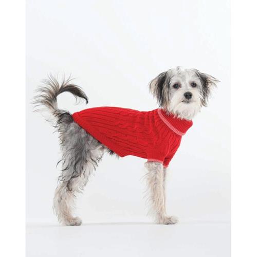  Fashion Pet Classic Cable Dog Sweater Red - XXL