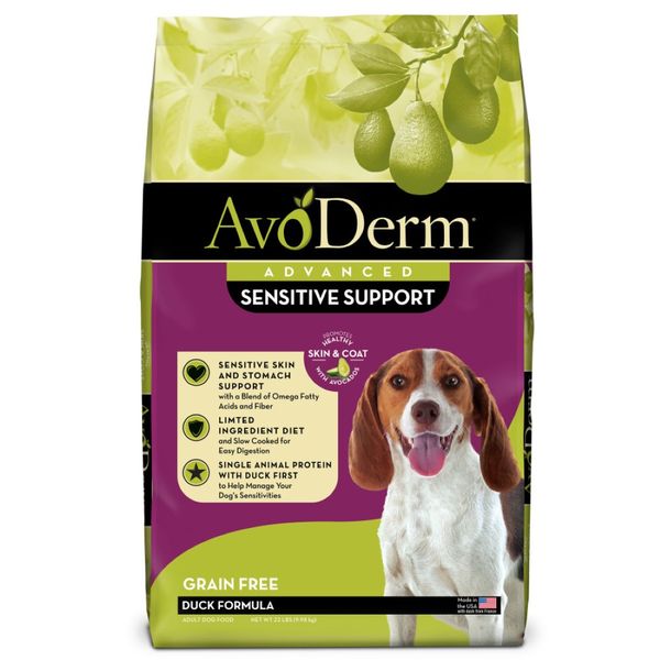  AvoDerm Natural Advanced Sensitive Support Duck Formula Dry Dog Food - 22 lb