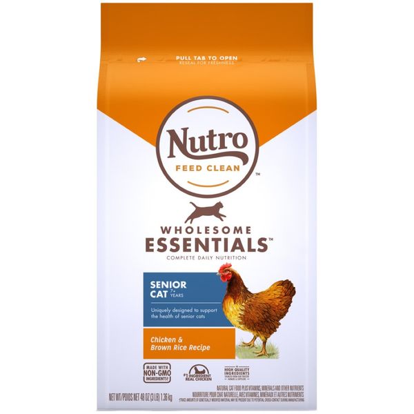 Nutro Wholesome Essentials Healthy Weight Indoor Senior Dry Cat Food Chicken & Brown Rice - 3 lb