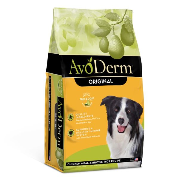  AvoDerm Natural Original Chicken Meal & Brown Rice Dry Dog Food - 4.4 lb