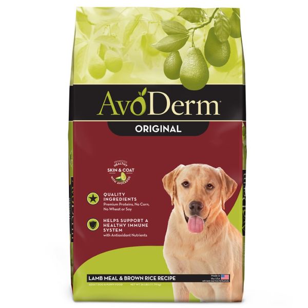 AvoDerm Natural Original Lamb Meal & Brown Rice Recipe Dry Dog Food - 26 lb