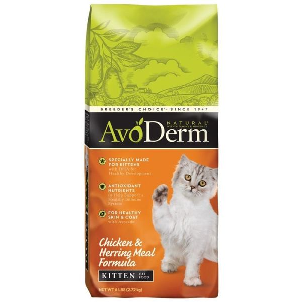 AvoDerm Natural Chicken & Herring Meal Formula Kitten Dry Cat Food - 6 lb