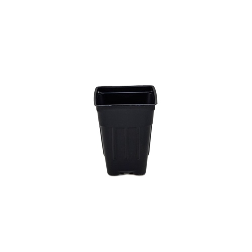 Greenhouse Megastore Square Black Plastic Pot - 2.5in