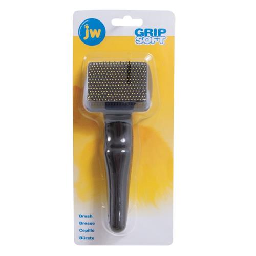 JW Pet GripSoft Cat Brush Gray, Yellow - One Size