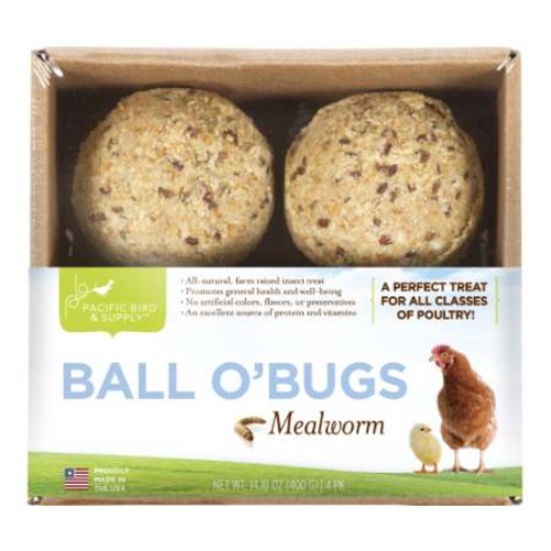 Pacific Bird Gourmet Chicken Grub: Ball O'Bugs 4pk