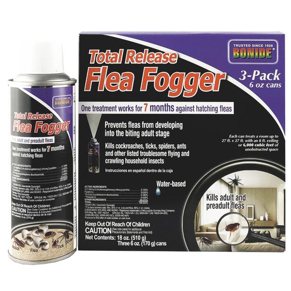 BONIDE Total Release Flea Fogger Aerosol, 3-Pk