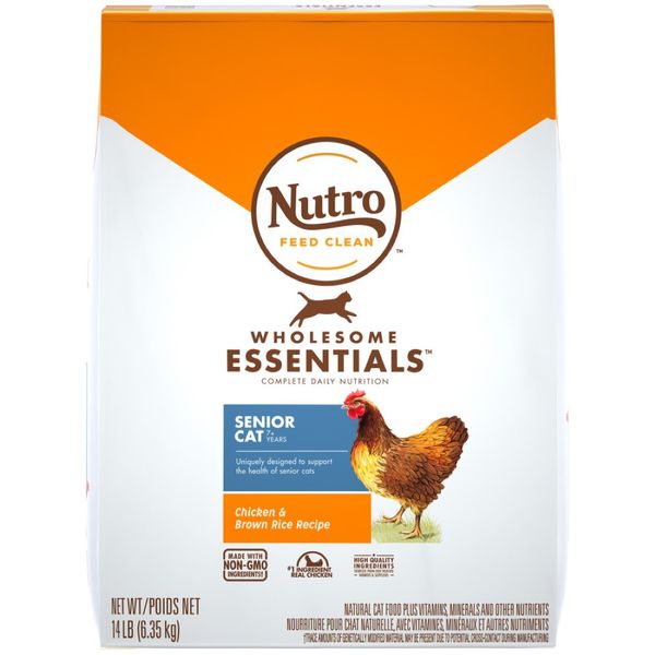 Nutro Wholesome Essentials Healthy Weight Indoor Senior Dry Cat Food Chicken & Brown Rice - 14 lb