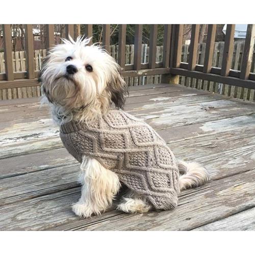 Fashion Pet Fisherman Dog Sweater Taupe - MD