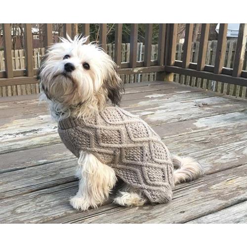 Fashion Pet Fisherman Dog Sweater Taupe - SM